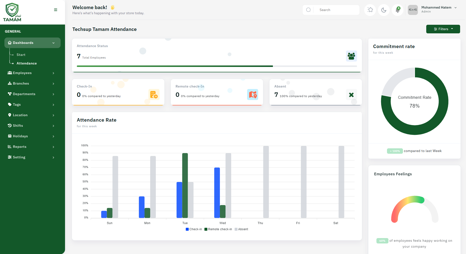 Attendance dashboard preview