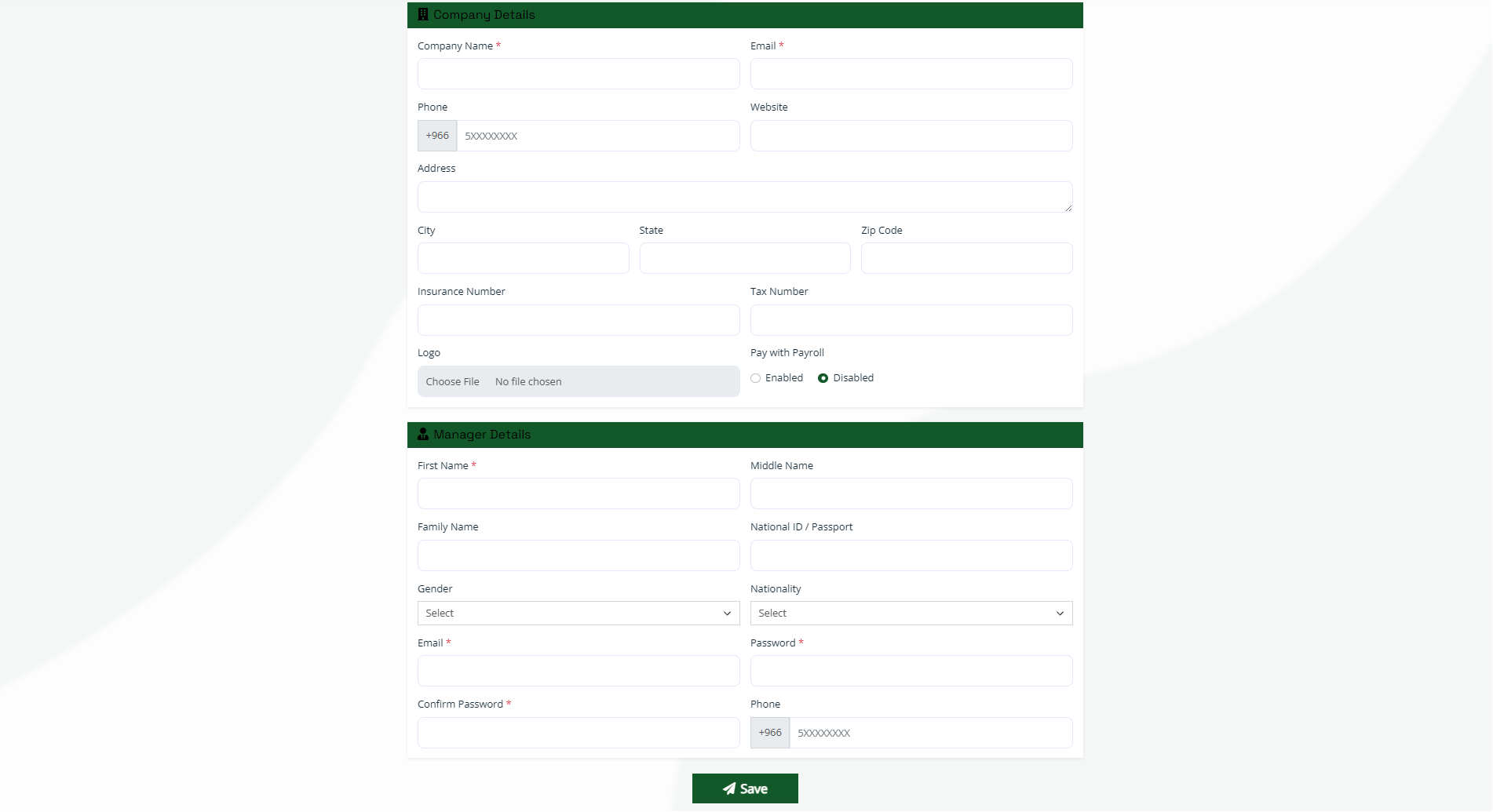 Tamam demo request and company setup flow screenshot