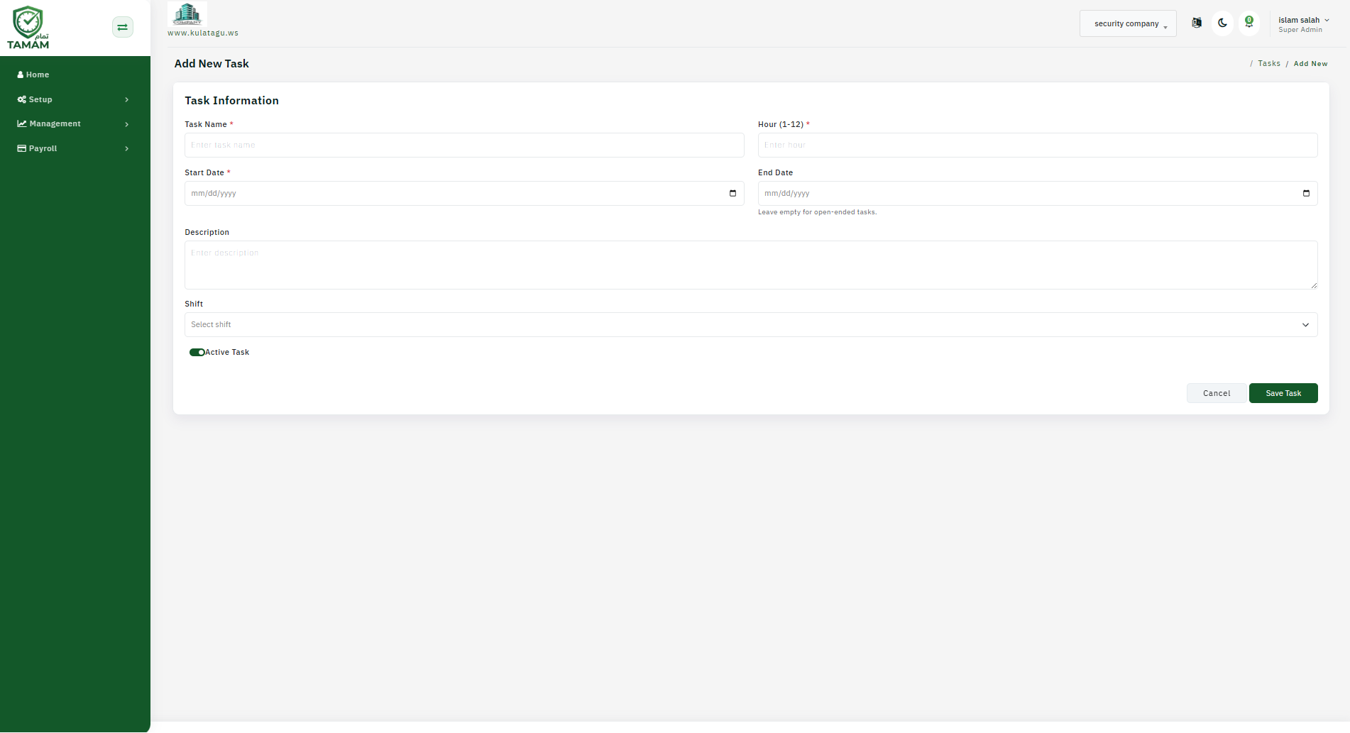 Create Tasks